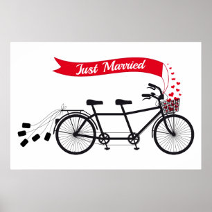 Ny giftaaffisch som gifta sig den tandema cykeln poster