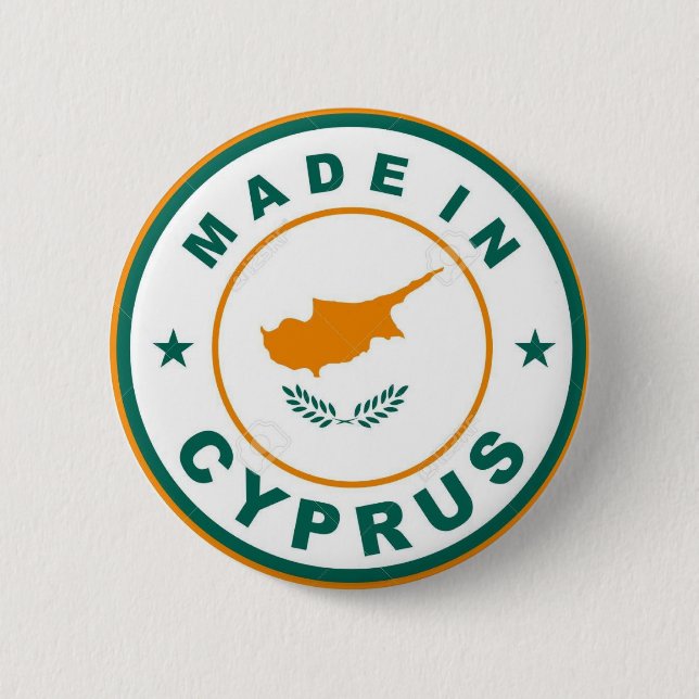 NY! - GJORT I CYPERN PINBACK BADGE KNAPP (Framsida)