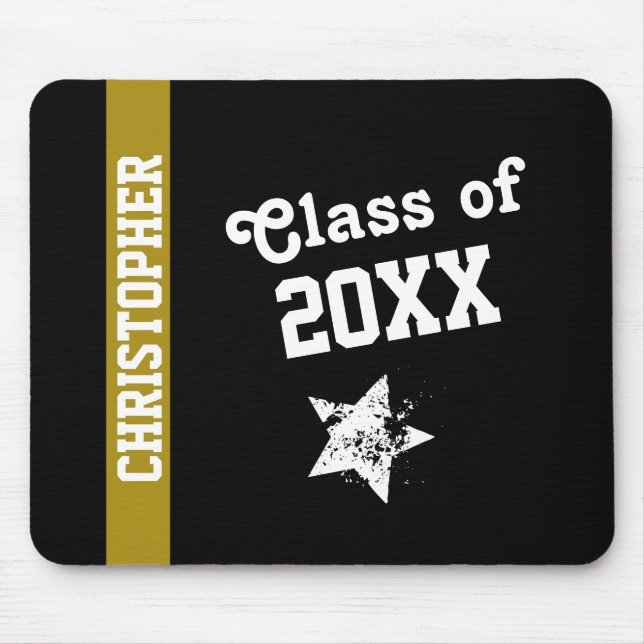 NY GRAD-klass för VARJE ÅR Guld Rand G19 Musmatta (Framsidan)