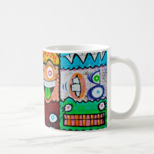 NY Graffiti Street Art - Cute Fånig Monsters Kaffemugg