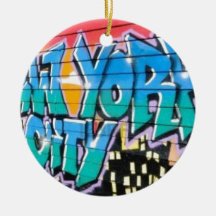 ny grafitti julgransprydnad keramik