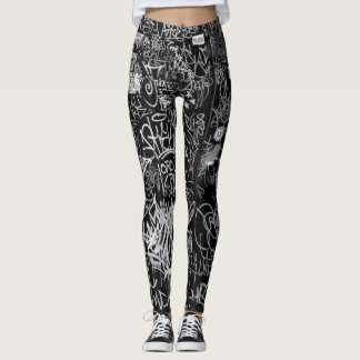 NY-GRAFITTI KASTAR UPP DAMASKERSVART LEGGINGS