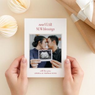 Ny Gravid för vita nyår Julkort