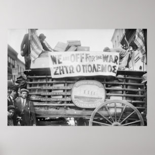 NY Greeks Head till Krig, 1912 Poster