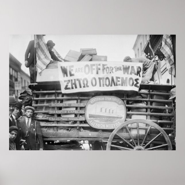 NY Greeks Head till Krig, 1912 Poster (Framsidan)