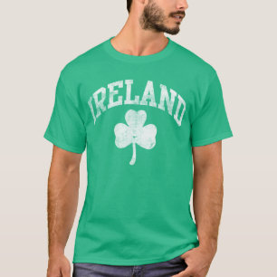 Ny grönt- och vitIrland Shamrock T Shirt