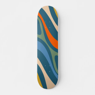 Ny Groove Retro-Abstrakt Multifärgad Mönster Mini Skateboard Bräda 18,5 Cm