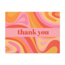 Ny Groove Retro Abstrakt Rosa Orange Tack