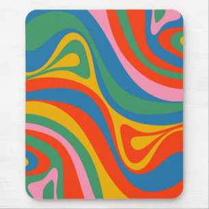 Ny Groove Retro Trippy Colorful Abstrakt Mönster Musmatta