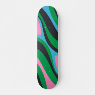Ny Groove Trippy Retro Abstrakt Mönster Mini Skateboard Bräda 18,5 Cm
