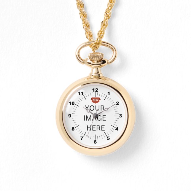 NY! Guld Necklace Watch - Personlig Armbandsur (Framsida)