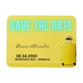 Ny Gult för modern minimalistisk Spara datum Magnet