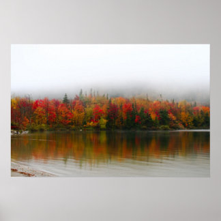 ny hampshire fall foliage echo sjö poster