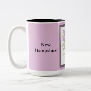 NY HAMPSHIRE State-fågel & blomma Två-Tonad Mugg