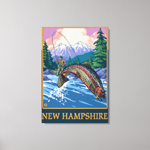 Ny HampshireAngler fiskareplats Canvastryck