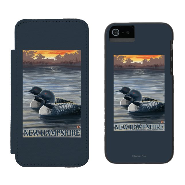 Ny HampshireCommon Loon Incipio iPhone Wallet Skal (Sida vid Sida)