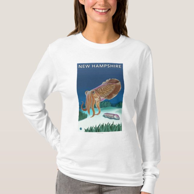 Ny HampshireCuttlefish plats T Shirt (Framsida)