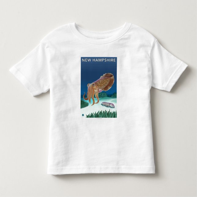 Ny HampshireCuttlefish plats Tee Shirt (Framsida)