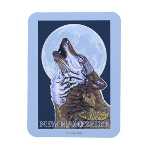 Ny HampshireHowling varg Magnet