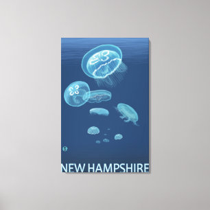 Ny HampshireJellyfish plats Canvastryck
