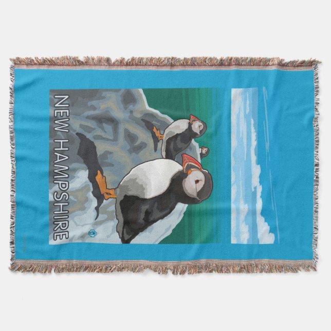 Ny HampshirePuffins plats Filt (Framsidan)