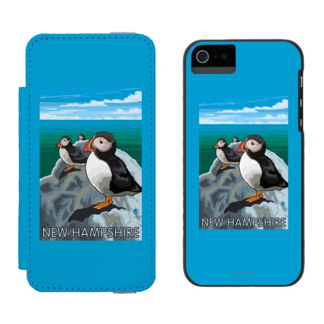 Ny HampshirePuffins plats Incipio iPhone Wallet Skal (Sida vid Sida)