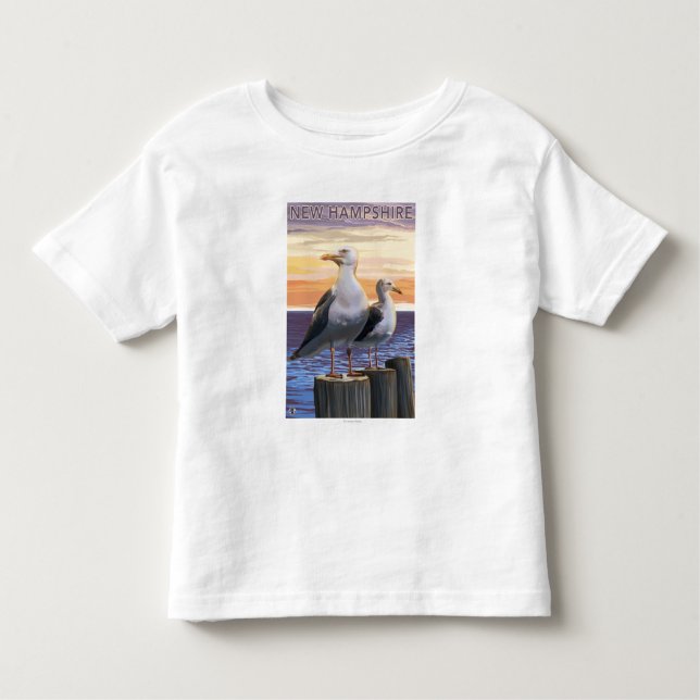 Ny HampshireSea fiskmåsplats T Shirt (Framsida)