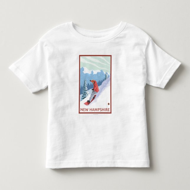 Ny HampshireSnowboarder plats Tee Shirt (Framsida)