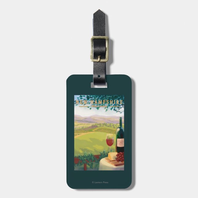 Ny HampshireWine landplats Bagagebricka (Vertikal Framsida)