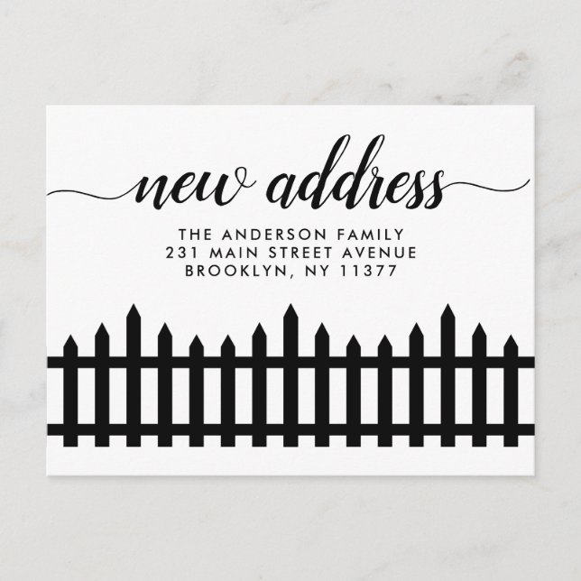 Ny Hem Adress Vi har flyttat Fästning Flytta för  Meddelande Vykort (Framsida)