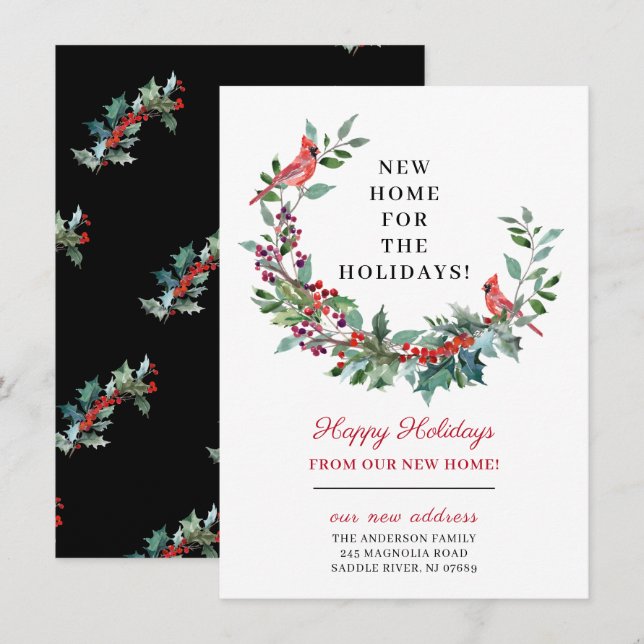 Ny hem för högtid flyttmeddelande inbjudningar (Fram/baksida)