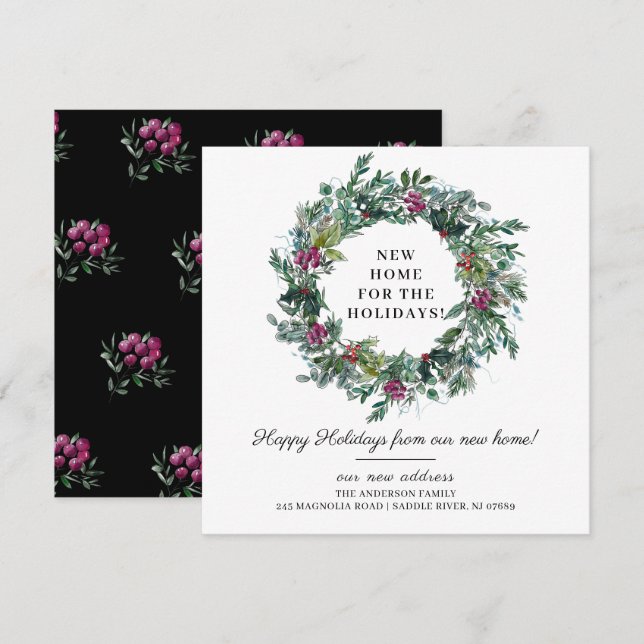 Ny hem för högtiden - Flyttmeddelande Inbjudningar (Fram/baksida)