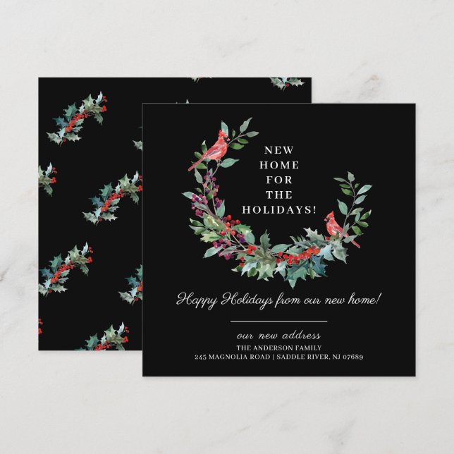 Ny hem för högtiden Flyttmeddelande Inbjudningar (Fram/baksida)