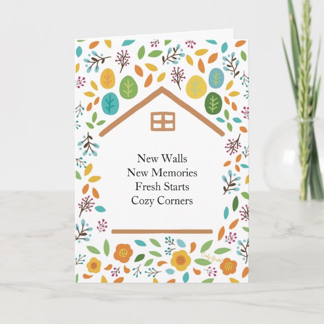 Ny Hem Inrednings Blomsterdesign Kort (Framsida)