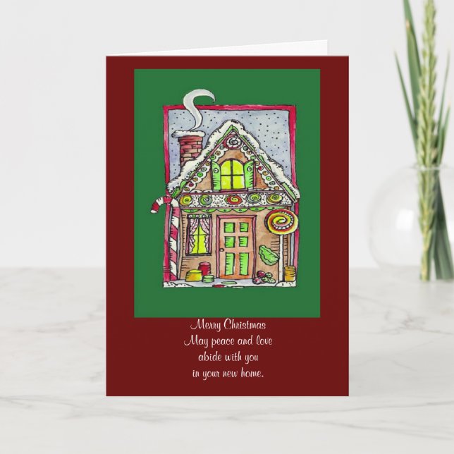 Ny hem- jul - hälsningkort helgkort (Framsida)