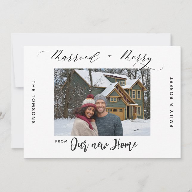 Ny Hem Merry Gifta Högtidlig Inflyttning Annonseri Julkort (Framsida)
