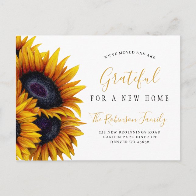 Ny hem Thanksgiving adressändring flyttar Meddelande Vykort (Framsida)