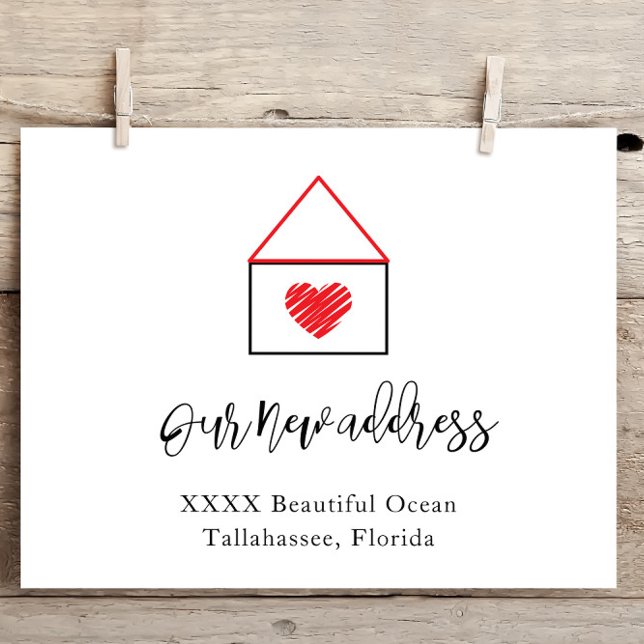 Ny hemadress anmälningskort vykort (Skapare uppladdad)