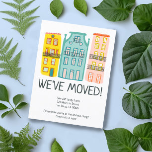 Ny hemadress Flyttningsmeddelande Söta hus Vykort