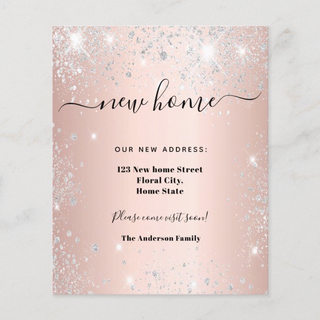 Ny hemadress rose gold silver tillkännagivande (Framsida)