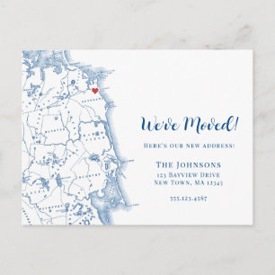 Ny Hemadress Scituate Massachusetts Flytt Meddelande Vykort