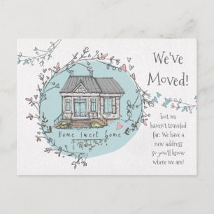 Ny hemadressvi har flyttat för vattenfärg meddelande vykort
