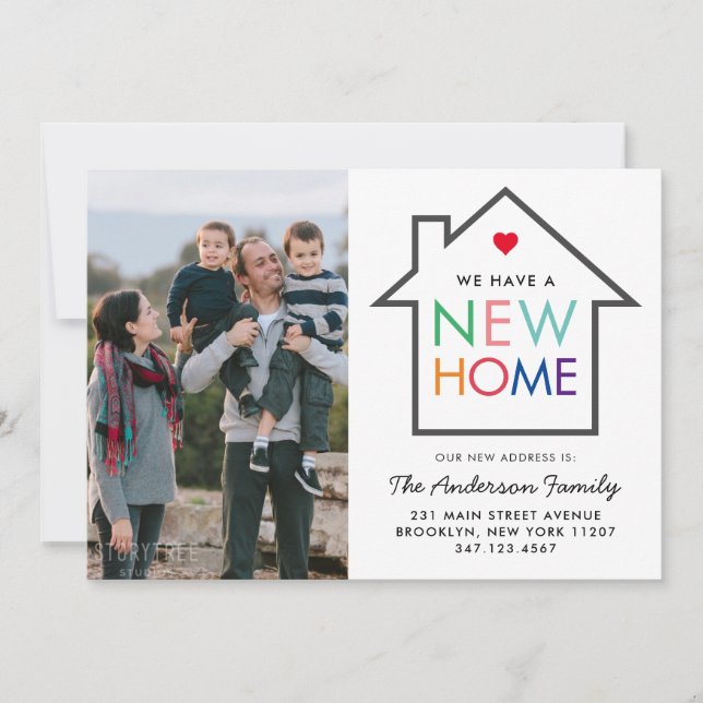 Ny hemändring av Adress House Photo Flytta Meddelande (Framsida)