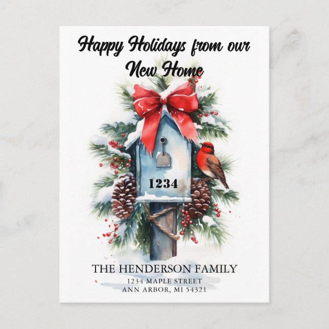 Ny hemledig flyttmeddelande helg vykort (Framsida)