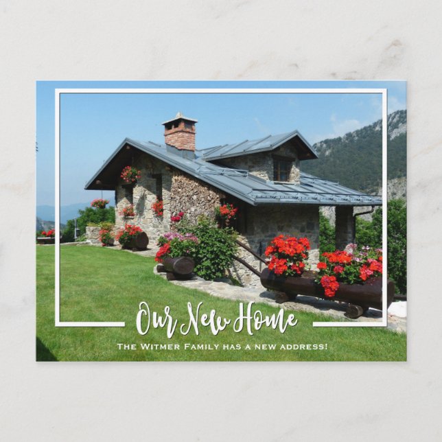 Ny hemma foto Vi har flyttat meddelande (Framsida)