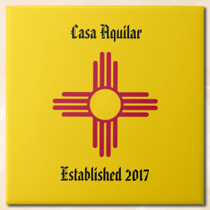 Ny hemsymbol New mexico Zia-symbol Anpassa panel Kakelplatta