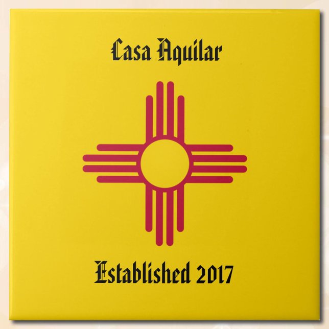 Ny hemsymbol New mexico Zia-symbol Anpassa panel Kakelplatta (Skapare uppladdad)