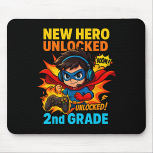 Ny Hjälte Upplåst 2:a Klass Gamer Barn T-shirt Musmatta