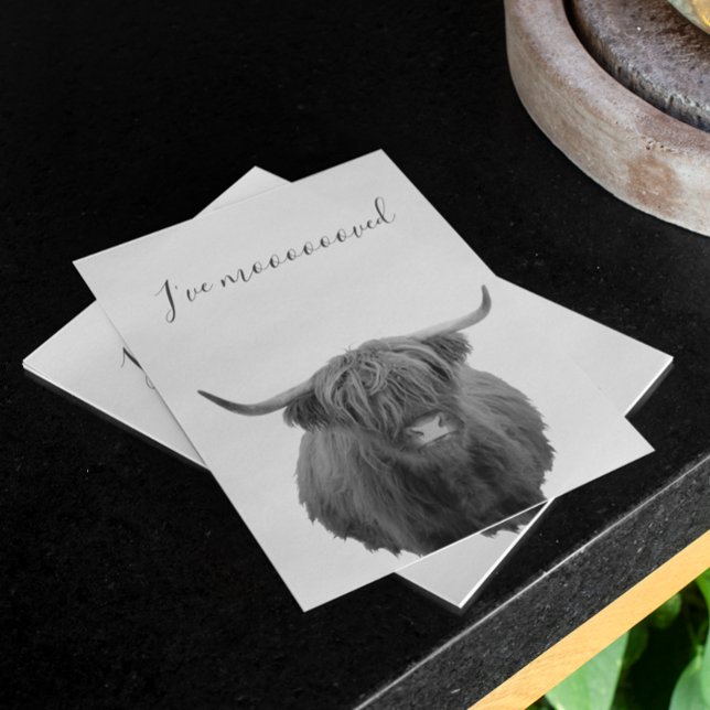 Ny höglandskö för Flytta i hemmet Meddelande Vykort (Skapare uppladdad)