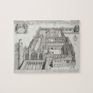 Ny högskola, Oxford, från "Oxonia Illustrata", p Pussel